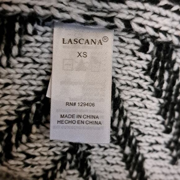 LASCANA Wool Geometric Blanket Cardigan in Black & Grey XS - Picture 9 of 11
